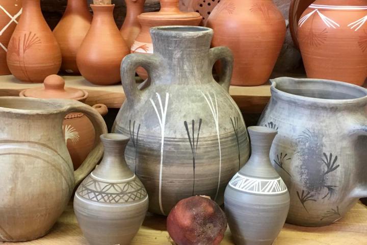 a vase sitting on a table