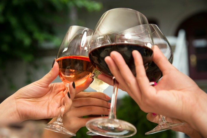 a person holding a wine glass